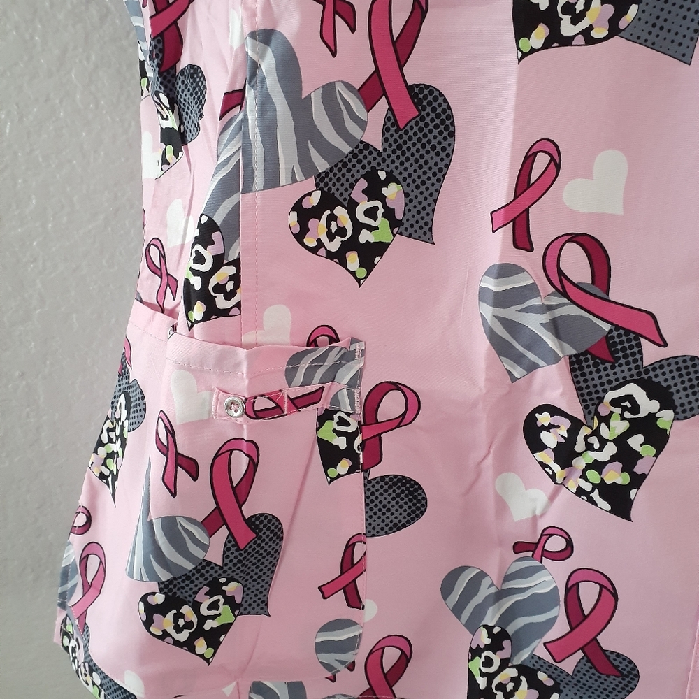 Scrubstar Breast Cancer Awareness Scrub Top - Picture 3 of 4